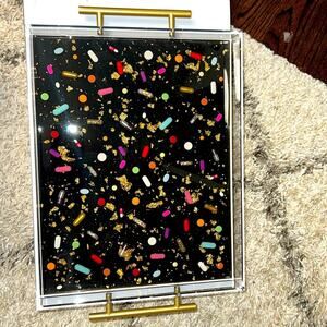 ART BY STEPHANIE ROBERTS black shimmer tray